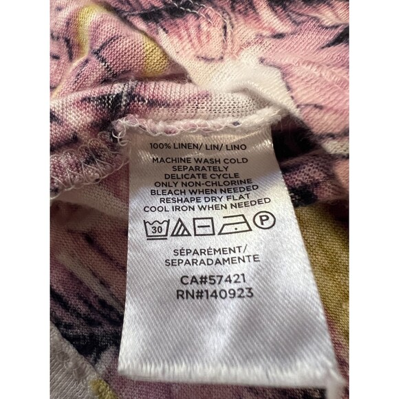 LOFT Linen Purple White Yellow Tropical Hawaiian Print Tank Top - Women's S - Picture 4 of 8